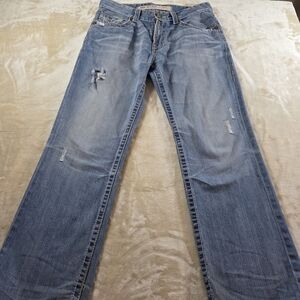 Big Star Pioneer Jean Straight Led Med Wash Distressed 33R